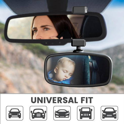 KERHAND 360-Degree 14"-22") (1 pack) Baby Car Mirror for Rear-Facing Seats,Kids Safety Mirrors with Tool-Free