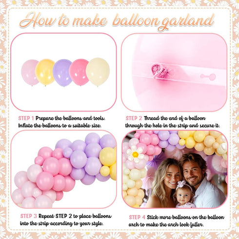 Hombae Groovy One Birthday Decorations, Hippie Daisy First Party Decor, Boho Themed Backdrop Balloon Monthly Photo