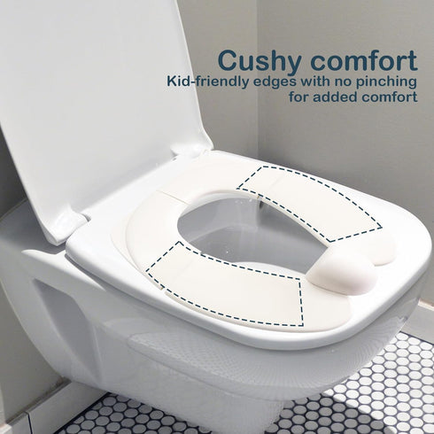 DEEKI Pinch-Proof Pinching Foldable Portable Potty Seat for Kids Travel, Integrated TPE Folding Joint Training Potty