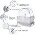 L RUNNZER (55.2" 27.6" 51.6" Crib Tent, Crib Net to Keep Baby in, Breathable Pop Up Crib Tent Canopy Keep Baby from