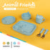 Nuby Animal Friends Silicone and Stainless Steel Fork and Spoon Set for 12+ Months, Blue Whale Design