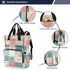 FLildon Backpack Backpack Simple Floral Checkered Diaper Bag Waterproof Mom Travel Tote with Insulated Pockets
