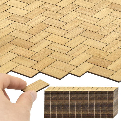 iLAND Miniature Dollhouse Accessories, 240pcs Varnished Dollhouse Flooring on 1:12 Scale with
