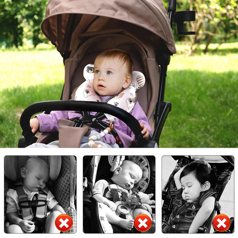 vocheer Baby Travel Pillow(Upgraded), Head and Neck Support Pillow for Pushchair, Car Seat,Stroller, Bouncer