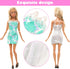 15 Set Doll Clothes for 11.5 Inch Dolls, 2 Sequins Dresses & 6 Outfits, Tops, Pants/Shorts/Skirts