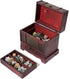 C2 Wooden Chest with Drawer - Collectible Fantasy Coins, Card Games, Dice Counter, and Jewelry Box