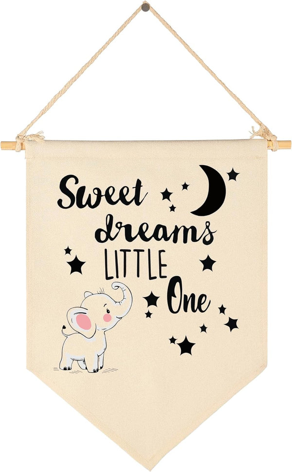 Topthink Sweet Dreams Little One-Canvas Hanging Pennant Flag Wall Sign Decor Gift for