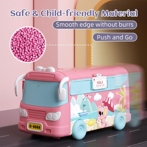 Playset, Set 3 4 5 6 MITCIEN Dollhouse DIY Pretend Portable Caravan Camper Bus Toy Kit with Little Critters Bunny Dolls