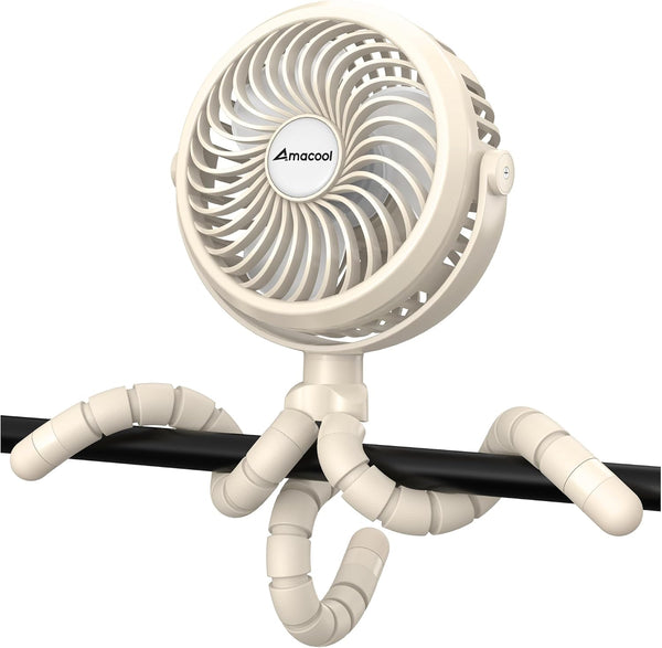 AMACOOL Battery Operated Stroller Fan, Baby Travel Essentials for Beach Disney, Newborn