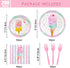 200 Summer 50 WERNNSAI Ice Cream Party Decorations - PCS Ice Cream Plates Napkins Forks Pink Sweet Themed Birthday