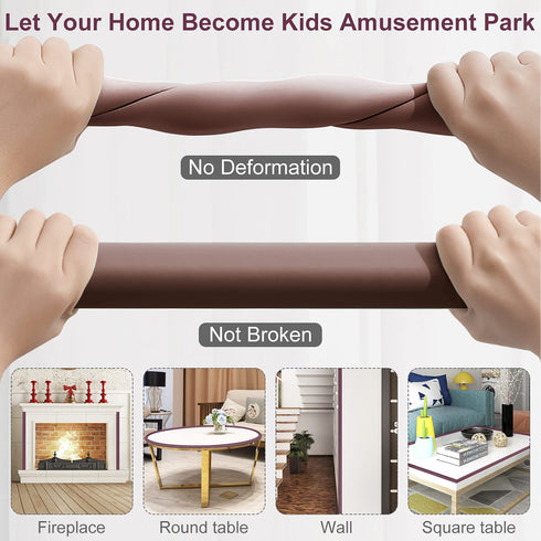 Baby Proofing Edge Corner Protector, 20.5 ft (18.1ft Edge + 8 Corners), Thick Table Bumper Guard, 3M Pre-Taped Corners,