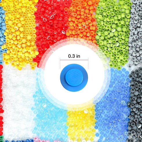 3600PCS Pixel Bricks, 1X1 18 Colors Classic Round Plates Building Blocks Parts, Pixel Arts Dots Bulk Studs Accessories