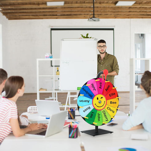 12 Inch 12 Color Prize Wheel, Slot Spinning Wheel Fortune Game, Holiday Activities, Party, Classroom or Home Education