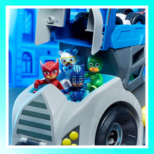 PJ MASKS Power Heroes Hero Hauler Truck Playset - Includes 2 Duo Racer Superhero Toy Cars, Preschool Toys for Boys and