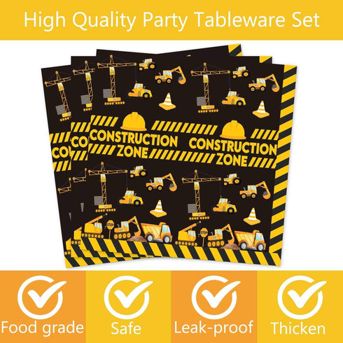 92 5th Pcs Construction Birthday Party Supplies Dump Truck Theme Five Tableware Includes Hanging Swirl, Balloons