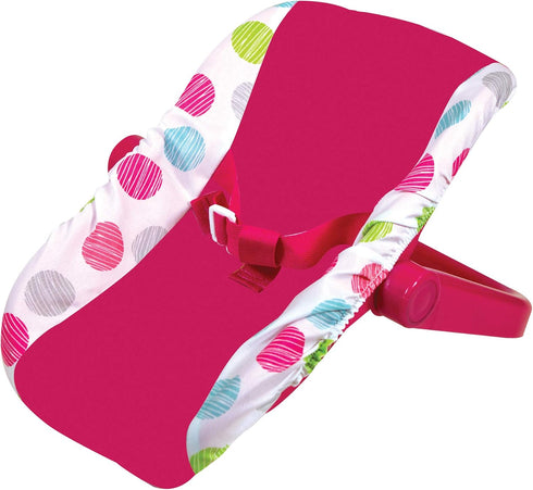 Lissi 12" Set 3+ : Baby Doll & Push-Carry Travel - Pink Elephant Onesie, Car Seat, Folding Umbrella Stroller, Feeding