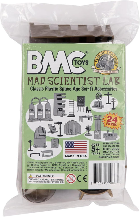 BMC Classic Mad Scientist Lab - 24pc Plastic Army Men Sci-Fi Accessory Playset