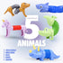 Boxgear 5-Pack Pop Tubes Mixed Animal Fidget Toys, Sensory Tubes for Toddlers, Stress-Relief Pop Sound Toys
