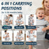 Sunflower Holdings 6 1 Adjustable Baby Hip Carrier with Detachable Hip Seat and Head Support, in Toddler Carrier
