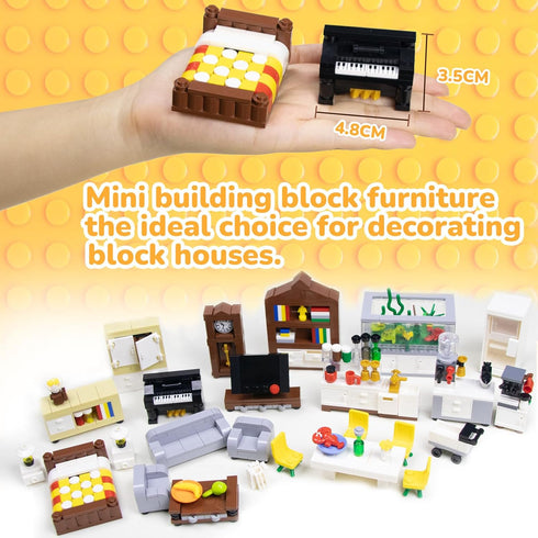 Building Block Furniture, Includes Items Such as a Bed, TV, Bookshelf, Kitchen cabinets, It Serves as Furniture