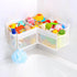 KPH Corner Bath Toy Organizer - Space-Saving 3-Compartment Bath Toy Storage, Mesh Bathroom