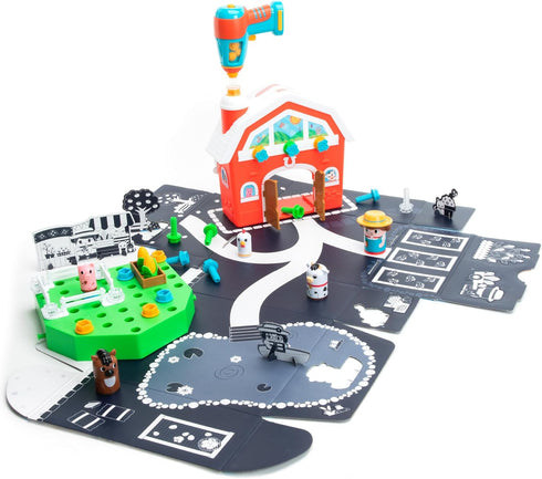 Educational Insights Design & Drill Bolt Buddies Farm Take Apart Toy with Electric Drill for Preschool STEM Learning