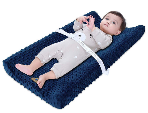BlueSnail Ultra Soft Minky Dot Changing Pad Cover 2 Pack (Gray + Navy)