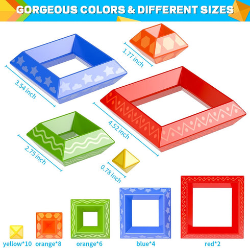 Doloowee 30 Pcs Montessori Stacking Toys for Toddlers 1-5, Building Blocks Educational Gift for Christmas Stocking