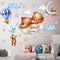 Tedy Bear Moon & Stars Wall Decor, Sleeping Bear Wall Stickers for Baby & Nursery Room Decor