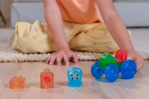Set 12 2+ Jelly Blox Tractor | Includes Pieces | Toddler & Preschool Building Blocks Kids Can Squeeze, Stretch, Squish