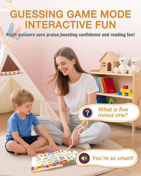 3-5,Preschool 3 4 5 6 Toy,600+ English Interactive Sound Book for Kid,Alphabet & Number Talking Book for Toddlers Age