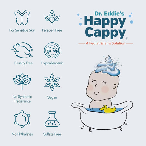 2 Happy Cappy Daily Medicated Shampoo and Body Wash Bundle - Baby Dandruff Shampoo for Cradle Cap and Seborrheic