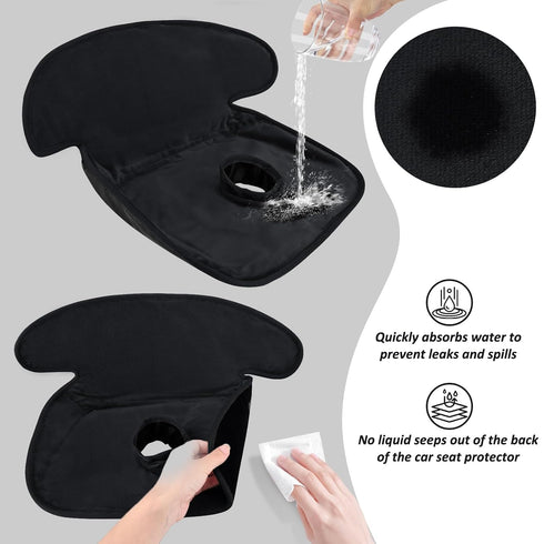 INFANZIA Dry Seat Car Seat Protector, Waterproof Liner for Potty Training Toddlers (Black, 1 Pack)