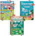 DINO MINI Stickypuff Value Pack - 3 Reusable Puffy Sticker Book for