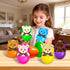 Abakuku 12 Toy,3.15in Pcs Prefilled Easter Eggs Plush Bright Colorful Eggs Prefilled with Variety Plush Toy Easter