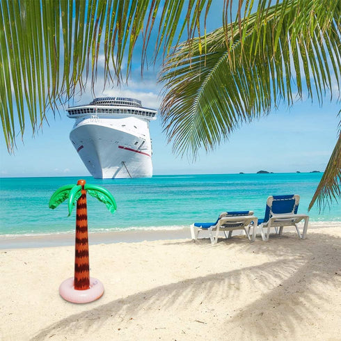 Inflatable Palm Tree Decoration, 2 Pack Jumbo Coconut Trees for Hawaiian Luau Party Decor