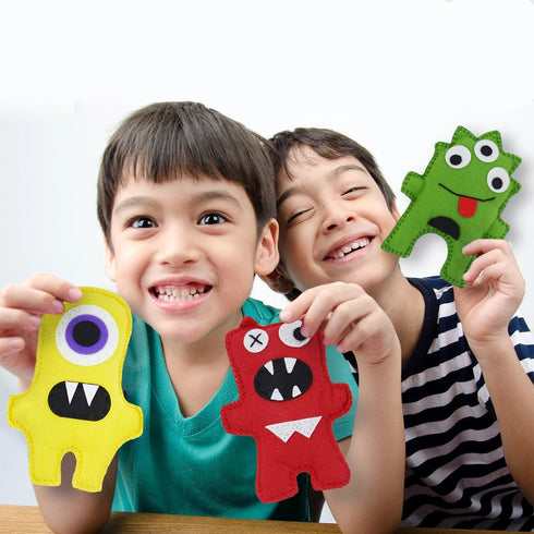 7 13, Little Monsters Beginners Sewing Kit - Awesome Gift for Girls & Boys Ages to Best Educational Craft Kit & Toys