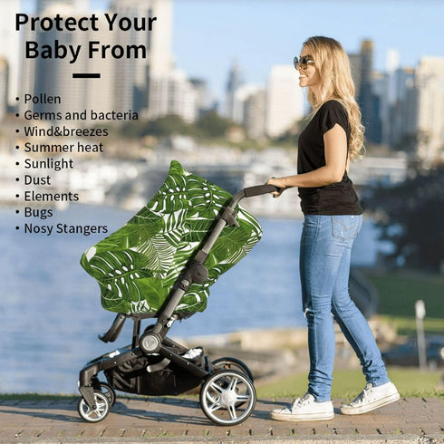 Schgap Leaves Car Seat Cover for Babies Nursing Cover Breastfeeding Baby Carrier Cover Stroller Cover for Newborn