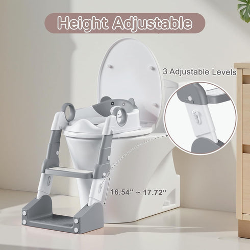 Girls,3-in-1 Potty Training Seat,Toddler Toilet Seat for Boys Potty Training Toilet and Chair with Step Stool