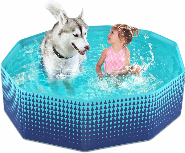 Jasonwell Foldable Dog Kiddie Pool - Hard Plastic Kids Paddling Pool Toddler