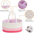 Luxury Diaper Caddy Organizer, Large Cotton Rope Nursery Basket for Baby Diaper Storage, Portable with Removable Divider