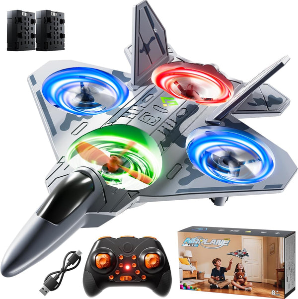 WATUDOU Mini Stunt Remote Control Plane Drone Toys with LED Lights 2.4GHz RC