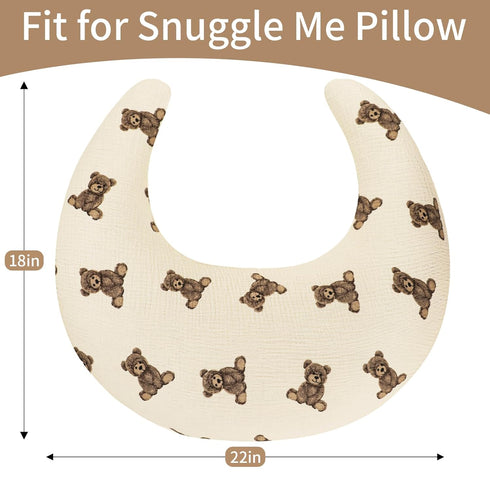 SWESEN Muslin Nursing Pillow Cover, Soft Removable Cover for Breastfeeding Pillows, Pillow Slipcover for Baby Boys