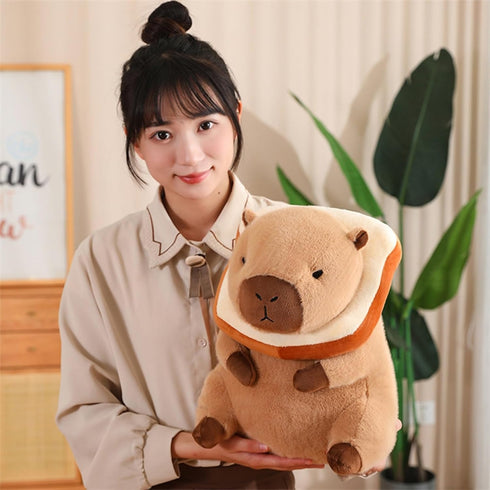 Cute Capybar Stuffed Animals with Wearable Toast Headset, Gifts for Kids (11 in Bread Capybar)