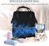 OUSIKA Backpack Daypacks Blue Flame Print Diaper Bag Multifunction Laptop Travel Large Nappy Bag, Black, One Size