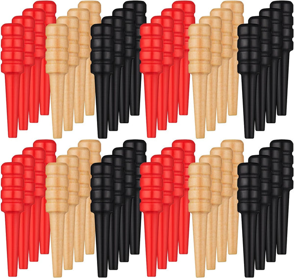 48 Pieces Wooden Cribbage Pegs, Fit 1/8 Holes with Storage Pouch for Cribbage Traditional Board Game, 3 Colors