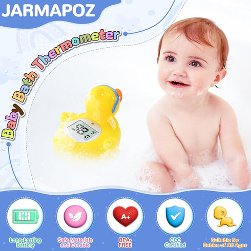 Duck Baby Bath Thermometer, Newborn Bath and Room Temperature Thermometer Safety Floating Toy, Bathtub Thermometer for Infant