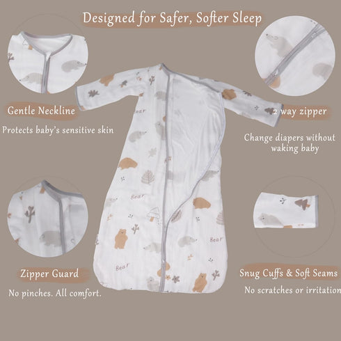 Baby Wearable blanket with Sleeve Muslin Cotton Toddler Sleep Sack Wearable blanket Lightweight