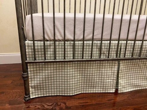 Brandream Crib Skirt Gingham Tailored, Baby Boy, Baby Girl, Gender Neutral Crib