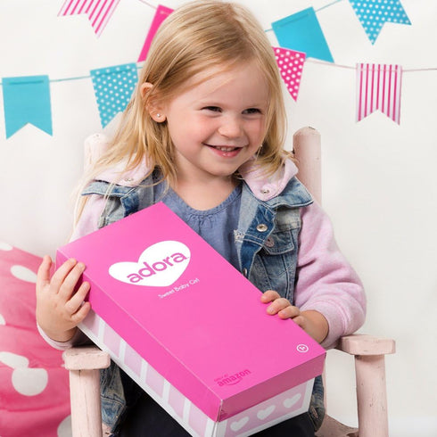 Adora Amazon Exclusive Soft & Cuddly Sweet Baby Girl Doll, 11” with Blue Eyes, Blonde Hair, Includes Headband